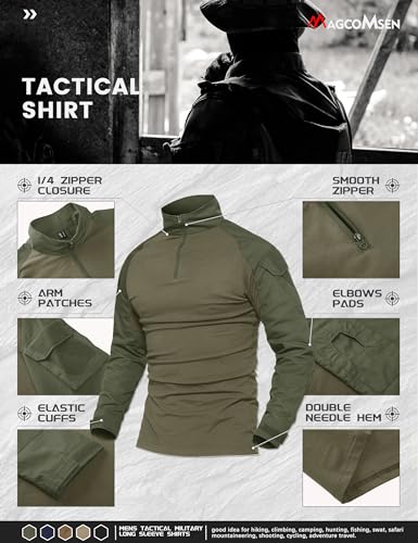 Magcomsen MCS-33-ARMY GREEN-XL Shirts Men Tactical Shirts For Men Combat Shirts Military Shirts Men Work Shirts Hiking Shirts Summer Shirts Fishing Shirts T Shirts thumb #2