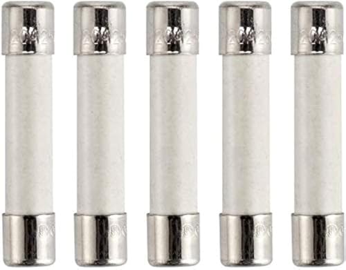 BlueCatELE 20 Amp Microwave Fuse 250V Slow-Blow, 20A Ceramic Replacement for GE WB27X10388, Whirlpool, Kenmore, LG, Samsung, Amana, KitchenAid, Universal SFE 20 Amp Fuse, 6x30mm, (5 Pack)