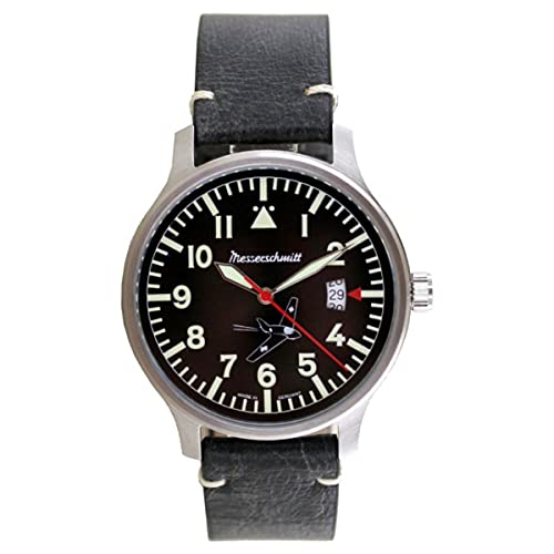 Montre d'aviateur Messerschmitt Komet 163 ME163-80-2 pour homme cadran gris