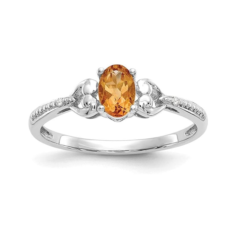 Bague fiançailles citrine jaune 6x4 mm et argent 925 solitaire femme