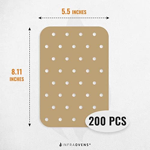 INFRAOVENS Air Fryer Parchment Paper for Ninja Foodi DZ071 6-in-1 DualZone FlexBasket & Divider Paper Liners for Dual Zone, 2 Double Basket, Unbleached Airfryer Accessories Sheets, Disposable Inserts - Thumbnail 4