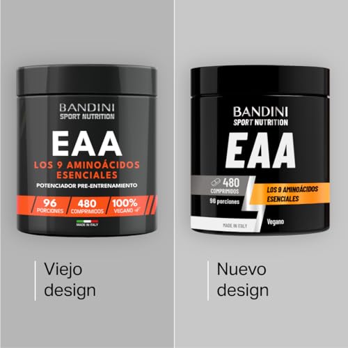 Miniatura 2 de Bandini Eaa Aminoácidos Esenciales 480 Tabletas - Con 9 Essential Amino Acids - Pre, Intra Y Post Entrenamiento - Complemento Alimenticio Para El Deporte - Comprimidos - 96 Dosis - Vegan, Sin Azúcar
