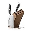 Cangshan ELBERT Series German Steel Forged Cleaver Knife Block Sets, Acacia (3-Piece, Black)