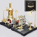 Retrol SE-03 38PCS + 27PCS Retrol GF-01 Metal Steam Engine Model Kit+ Miniature Workshop Model, with Mechanical Transmission System Physical Science Gift for Education Collectors & Adults