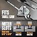 POWERTEC Universal Table Saw Miter Gauge and Aluminum Miter Bar, 27 Angle Stops Miter Gauge, Works w/Table Saws, Band Saw, Router Table (71142)