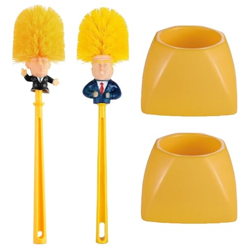 EnixwH 2 Pièces Brosse Toilettes WC, Brosse WC Murale/Au Sol, Balai Toilette et Support, Séchage Rapide sans Odeur Toilet Brush, Cadeau Amusant, pour La...