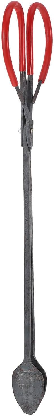 Zerodeko Heavy Duty Iron Fireplace Tongs with Comfortable Grip for Firewood and Bread, for Campfire and Bonfire Use, Sturdy Fire Pit Tool for Safe Handling