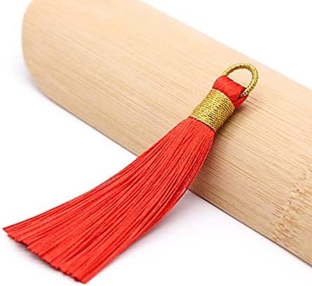 Silky Floss bookmark Tassels,Mini Tassels,Silky Floss Mini Tassels,10Pcs/Pack 8cm Gold Tassel Hanging Rope Fringe Tassel for Sewing Curtains Garment Home Decoration Jewelry Craft Accessories Key Chain