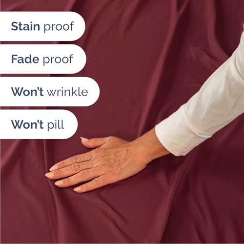 Image of Queen 6 Piece Bed Sheet Set - Comfy, Breathable & Cooling Sheets - Burgundy | Ultra-Soft Hotel Luxury Bedding Set w / 8-16 Inch Deep Pockets, 1 Flat & 1 Fitted Sheet & 4 Pillowcases, Wrinkle & Fade Free