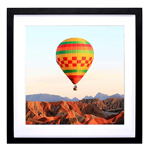 WKDP 12x12 Diamond Painting Frames, Display Pictures 10x10inch/25x25cm with Mat or 12x12inch/30X30cm Without Mat, Diamond Art Frame Wall Hanging Decoration Poster Frame Photo Frame Cross Stitch Frame Wood Frame Black (FK001)