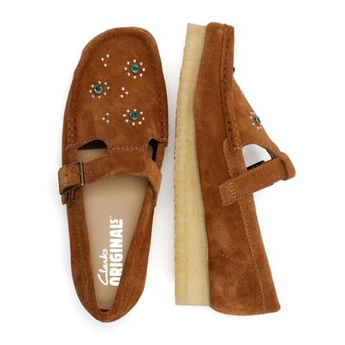 Clarks Para Mujer. 26183079 Zapatos Wallabee T Bar MarróN (39), Plano, 1 A 3Cm, Hebilla, Casual - 8