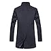 Abrigo de Trinchera para Hombre Abrigo Largo de Lana de Corte Slim...