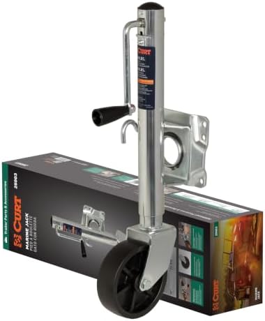 CURT 25003 Marine Boat Trailer Tongue Jack with 6-Inch Wheel, 1,0...