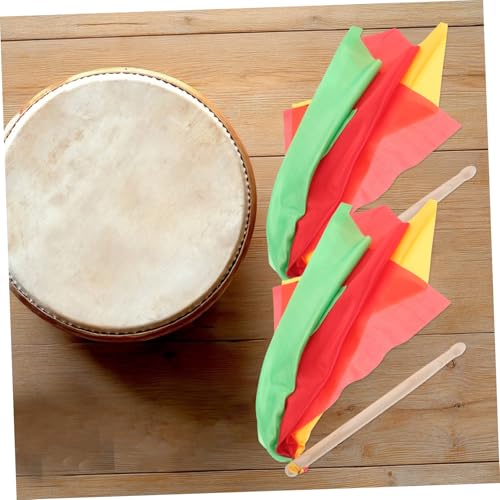 1 par de baquetas para cintura con pañuelos de colores, baquetas sólidas para danza rítmica y gimnasia, fáciles de usar para niños y adultos miniatura 5