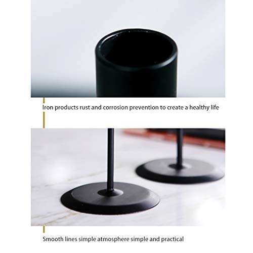 STKYGOOD Candle Holders for Candlesticks Christmas 2 PCS Candle Holders for Pillar Candles Candle Holders for Long Candles for Living Room/Dinning Room Table Decoration (Black)