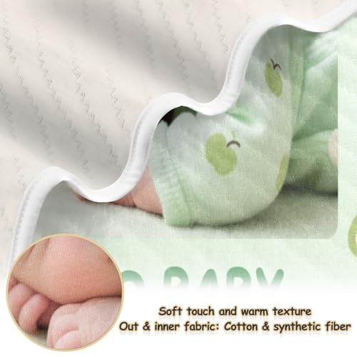 Custom Cute Baby Image Cartoon Fruit Tree Green Baby Swaddle Blanket Cozy Custom Prints Image tag Blankets for Girls or Boys 30x40in Regalos para Bebes recien nacidos2