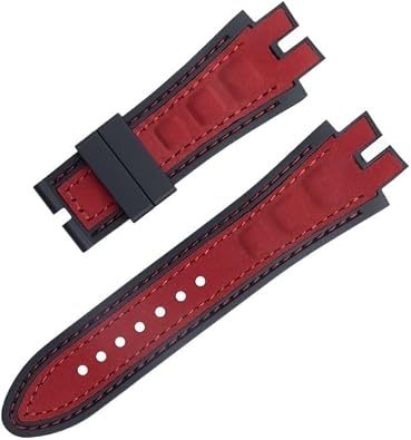 تناسب لروجر Dubuis حزام ل EXCALIBUR سلسلة 28 mm Nubuck حزام من الجلد سيليكون ووتش الفرقة الملحقات