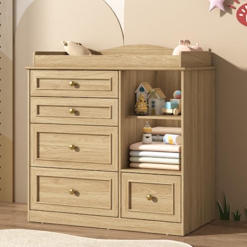 Nature Changing Table Dresser, Baby Nursery Dresser, Diaper Changing Table