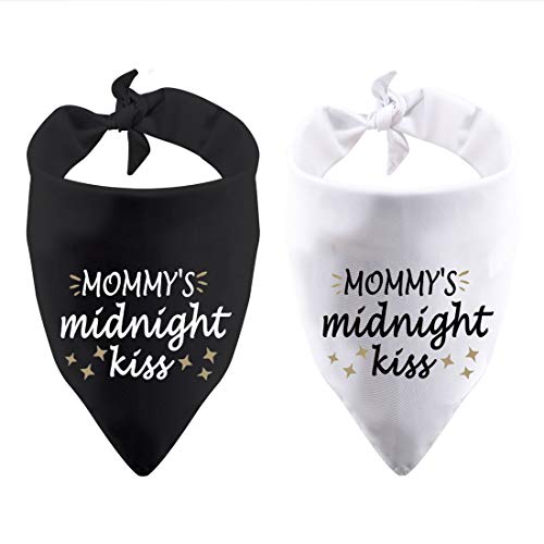 2 Pack Mom or Dad’s Night Kiss Dog Bandana New Year’s Eve tie New Years Eve Dog Bandana (Night Kiss mom 2 Pack)