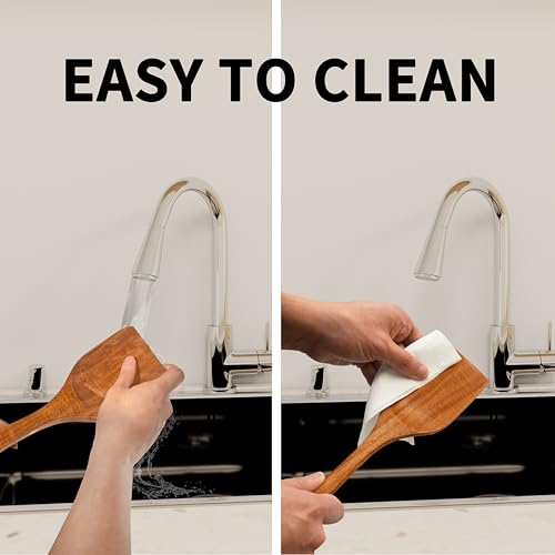 Brosisincorp Premium Teak Wood Cooking Spoons Set with Holder - 7 Pcs, Ergonomic Wooden Kitchen Utensils for Non-Stick Cookware with Smooth Finish - Image 9