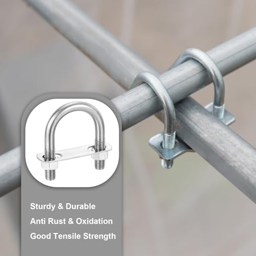 Image of PATIKIL Round U-Bolts, 2 Pcs 1.65 inch(42mm) Inner Width 78mm Length M12 with Nut Plate Washer 304 Stainless Steel Round Bend U-Bolts for Boat Trailer Axle Sailboat