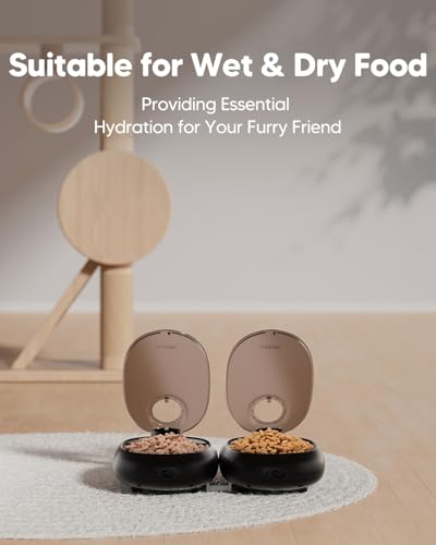 Wopet Automatic Cat Feeder,48-Hour Timer Cat Bowl With Ice Gel Pack Refrigeration Function,Perfect For Puppies And Kittens In Yogurt,Can,And Wet Food Feeding,Black thumb #5