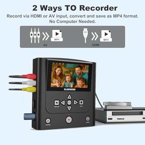 image for Clariviews VHS to DVD Recorder, DVD Recorder with HDMI & AV Input, Con