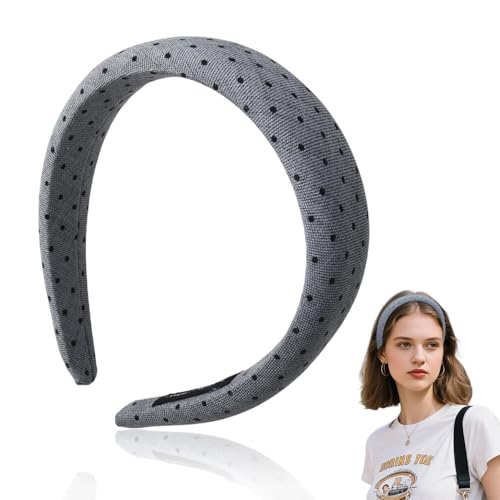 Grey Polka Dot Hair Accessories Preppy Headbands for Women Girls Daily...