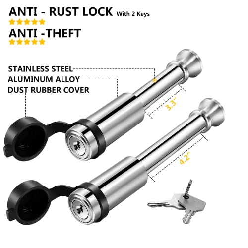 Xpe Adjustable Trailer Hitch Fits 2.5" Receiver,6 Drop/Rise Chrome Plated Steel Tow Balls(2" X 2-5/16"), Heavy Duty Ball Mount - 18,500 Gtw With Trailer Locks,Silver X-312506 #TOP3