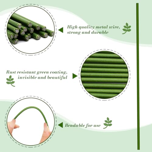 Image of HASTHIP 20Pcs Plant Supports Flexible Plant Climbing Stakes Plant Support Rods Training Wires for Plants Bendable Poles 16 inch Bendable Metal Wire Plant Stakes with Twist Ties