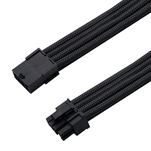 EZDIY-FAB Cable con manguito PCIE de 6 + 2 pines, cables con manguito GPU, alargador para alimentación eléctrica-negro