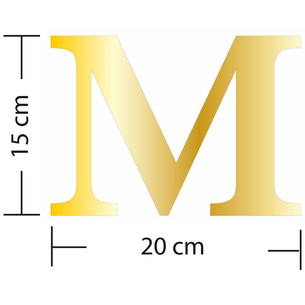 Adzif.biz Le sticker de decoration - Lettre Miroir Or Décorative Plexigglas. Lettrage Or Adhésif Plastique. Lettre Autocollante pour Prénom, Décoration Mariage, Enseigne
