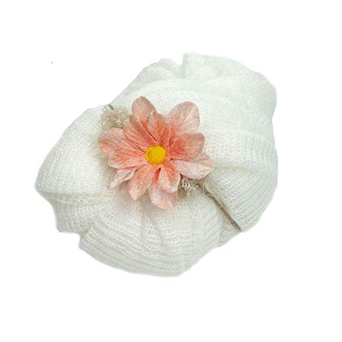 Orraphtstu 3Pcs Newborn Photography Mohair Backdrops Wraps Headbands Set Baby Beanbag Posing Props Stretch Jersey Knit Fabric Photoshoots (Backdrop with Wrap,White) by Honra - Used condition - Image 3