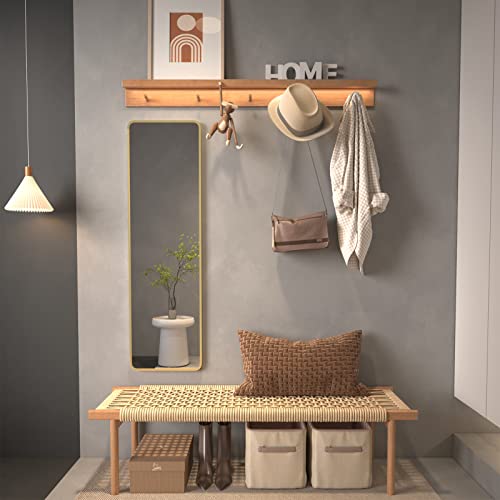 Giftgarden 47"X14" Gold Full Length Mirror Aluminum Framed, Modern Long Wall Mirror Tall Full-Body, Wall Mounted Or Over The Door Hanging For Bedroom Closet Bathroom, Golden #TOP3
