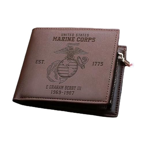 Personalized Marine Corps Leather Wallet