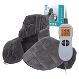 Ruqiji 19" x 24" Weighted Neck&Shoulder Heating Pad, 2.5lbs with 12 Temperature Settings&Countdown timer,Pain Relief for Neck/Shoulders/Menstrual Pain, Christmas Gifts for Women Men Mom Dad(Dark Gray)
