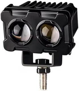 Kaber Egypt 2020 High Brightness Light Black 2 Lens White Yellow Fixed and Tremor LED Light Owl Design Black 2 Lens Flash Light Suitable for Cars and Bikes - 1 Piece