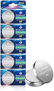 CR2450 3V lithium battery button battery (5PACK) [5 years warranty]
