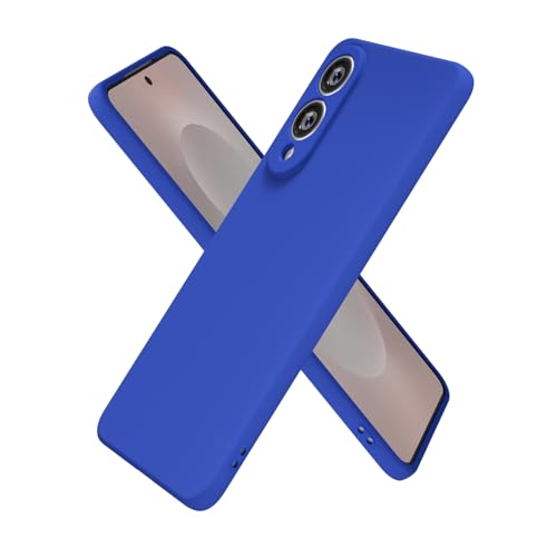 oakxco for Samsung Galaxy S25 Edge Case Silicone, Ultra Slim Thin Phone Case for Women Girls, Plain Solid Color Minimalist Aesthetic Cute Girly Design, Soft Rubber Gel with Camera Cover, Royal Blue