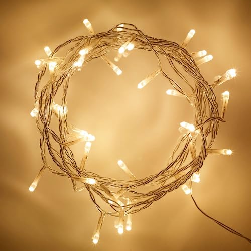 Image of MANSAA M68 Solar Powered LED String Lights | 5 Meter 50 LEDs | Yellow Color | Solar Powered | Outdoor Decoration | Automatic ON-Off (Yellow)