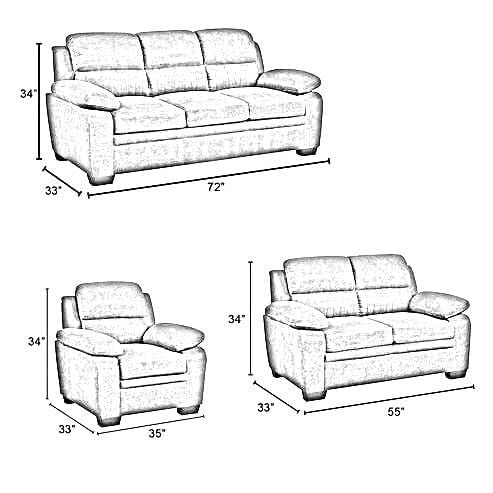 Image of Torque - Jett 3+2+1 Seater Fabric Sofa Set for Living Room (Brown) | Modern Sofa Set 6 Seater | Corner for Bedroom House Gift | 1 Year Warranty