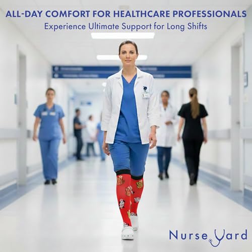 Image of Nurse Yard Compression Socks for Nurses - Women & Men - 20-30mmHg Graduated Compression, For Medical Staff, Athletes - 1 Pair