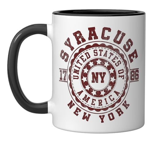 Syracuse NY Vintage City Ceramic Mug Black/White