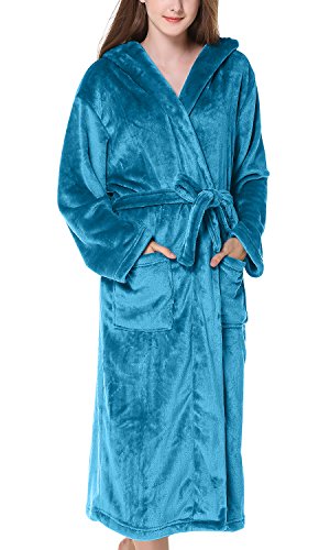 Dolamen Unisex dames heren ochtendjas badjassen capuchontrui zacht koraalvlies nachtkleding nachthemd robe negligé losse slaappak voor spa hotel sauna