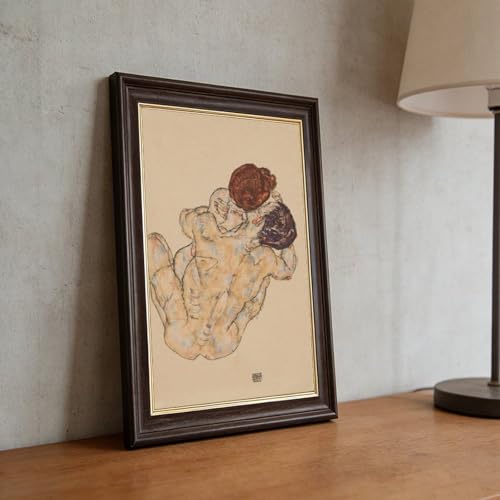 Cadre Egon Schiele Lovers déco murale prête à suspendre pour mur vide