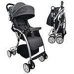 Kinderwagen Buggy faltbar 2-in-1 Kombi-Funktion für Babys ab 0 Monaten und Kleinkinder bis 3 Jahren Rückenlehne verstellbare Sitz- und Liegeposition grau