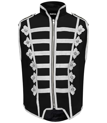 Veste de batteur militaire Hussar Steampunk sans manches pour homme au style gothique punk Emo