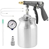 KCNKCN Undercoating Spray Gun with 1000ml Suction Feed Cup, 2 Wands - 360° & Straight Spray Hoses, Undercoat Gun for Truck Bed Liner Coating, Rubberized Undercoat, Rust Proofing
