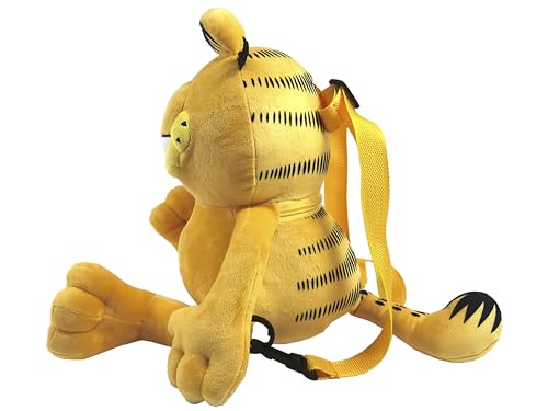 CyP Brands Garfield Kinderrucksack mit Plüschkörper, mit verstellbaren und abnehmbaren Bändern, Orange, offizielles Produkt, orange, Garfield Plüsch-Rucksack