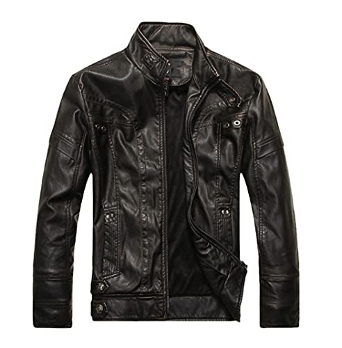 Veste de moto en cuir pour homme noir en taille M pour rouler protégé du vent et du froid